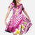 Plumeria Polynesian Pink Glitter Pattern Family Matching Mermaid Dress and Hawaiian Shirt