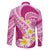 Plumeria Polynesian Pink Glitter Pattern Family Matching Mermaid Dress and Hawaiian Shirt
