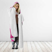 Plumeria Polynesian Pink Glitter Pattern Hooded Blanket