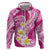 Plumeria Polynesian Pink Glitter Pattern Hoodie