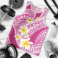 Plumeria Polynesian Pink Glitter Pattern Men Tank Top