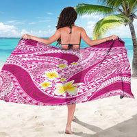 Plumeria Polynesian Pink Glitter Pattern Sarong