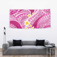 Plumeria Polynesian Pink Glitter Pattern Tapestry