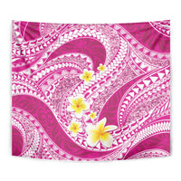 Plumeria Polynesian Pink Glitter Pattern Tapestry