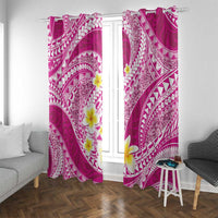 Plumeria Polynesian Pink Glitter Pattern Window Curtain