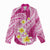 Plumeria Polynesian Pink Glitter Pattern Women Casual Shirt