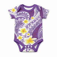 Plumeria Polynesian Purple Glitter Pattern Baby Onesie LT01 Purple - Polynesian Pride
