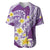 Plumeria Polynesian Purple Glitter Pattern Baseball Jersey