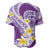 Plumeria Polynesian Purple Glitter Pattern Baseball Jersey