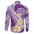 Plumeria Polynesian Purple Glitter Pattern Family Matching Mermaid Dress and Hawaiian Shirt