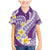 Plumeria Polynesian Purple Glitter Pattern Family Matching Mermaid Dress and Hawaiian Shirt