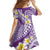 Plumeria Polynesian Purple Glitter Pattern Family Matching Tank Maxi Dress and Hawaiian Shirt