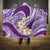Plumeria Polynesian Purple Glitter Pattern Hooded Blanket
