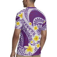 Plumeria Polynesian Purple Glitter Pattern Rugby Jersey