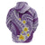Plumeria Polynesian Purple Glitter Pattern Zip Hoodie