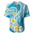 Plumeria Polynesian Sky Blue Glitter Pattern Baseball Jersey