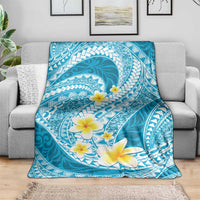 Plumeria Polynesian Sky Blue Glitter Pattern Blanket