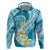 Plumeria Polynesian Sky Blue Glitter Pattern Hoodie