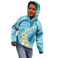 Plumeria Polynesian Sky Blue Glitter Pattern Kid Hoodie