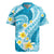 Plumeria Polynesian Sky Blue Glitter Pattern Rugby Jersey