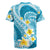 Plumeria Polynesian Sky Blue Glitter Pattern Rugby Jersey
