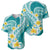 Plumeria Polynesian Teal Glitter Pattern Baseball Jersey