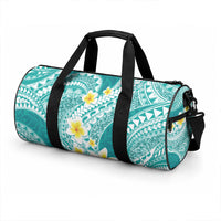 Plumeria Polynesian Teal Glitter Pattern Duffle Bag LT01 - Polynesian Pride