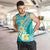 Plumeria Polynesian Teal Glitter Pattern Men Tank Top