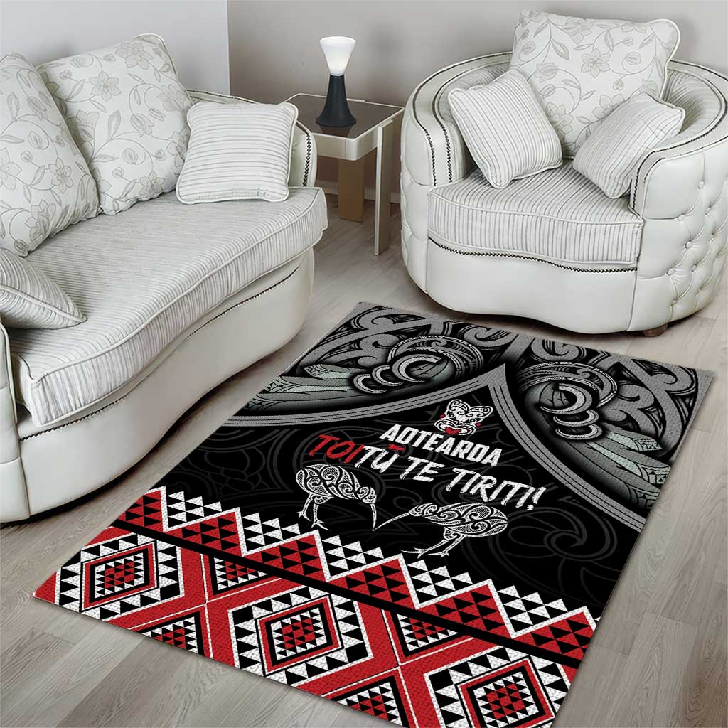 Aotearoa Toitu Te Tiriti Waitangi Area Rug Proud To Be Maori