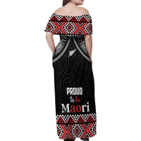 Aotearoa Toitu Te Tiriti Waitangi Family Matching Off Shoulder Maxi Dress and Hawaiian Shirt Proud To Be Maori