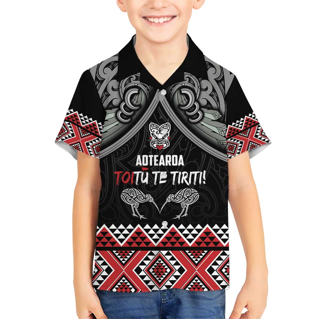 Aotearoa Toitu Te Tiriti Waitangi Family Matching Off Shoulder Maxi Dress and Hawaiian Shirt Proud To Be Maori