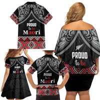 Aotearoa Toitu Te Tiriti Waitangi Family Matching Off Shoulder Short Dress and Hawaiian Shirt Proud To Be Maori LT01 - Polynesian Pride