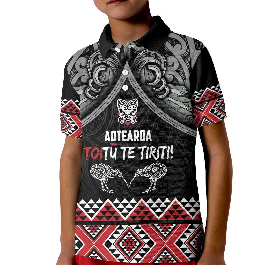 Aotearoa Toitu Te Tiriti Waitangi Kid Polo Shirt Proud To Be Maori