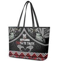Aotearoa Toitu Te Tiriti Waitangi Leather Tote Bag Proud To Be Maori