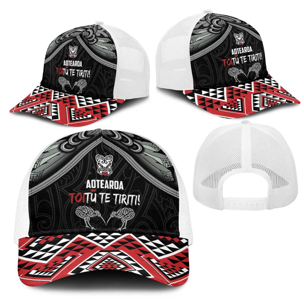 Aotearoa Toitu Te Tiriti Waitangi Mesh Trucker Cap Proud To Be Maori - Polynesian Pride