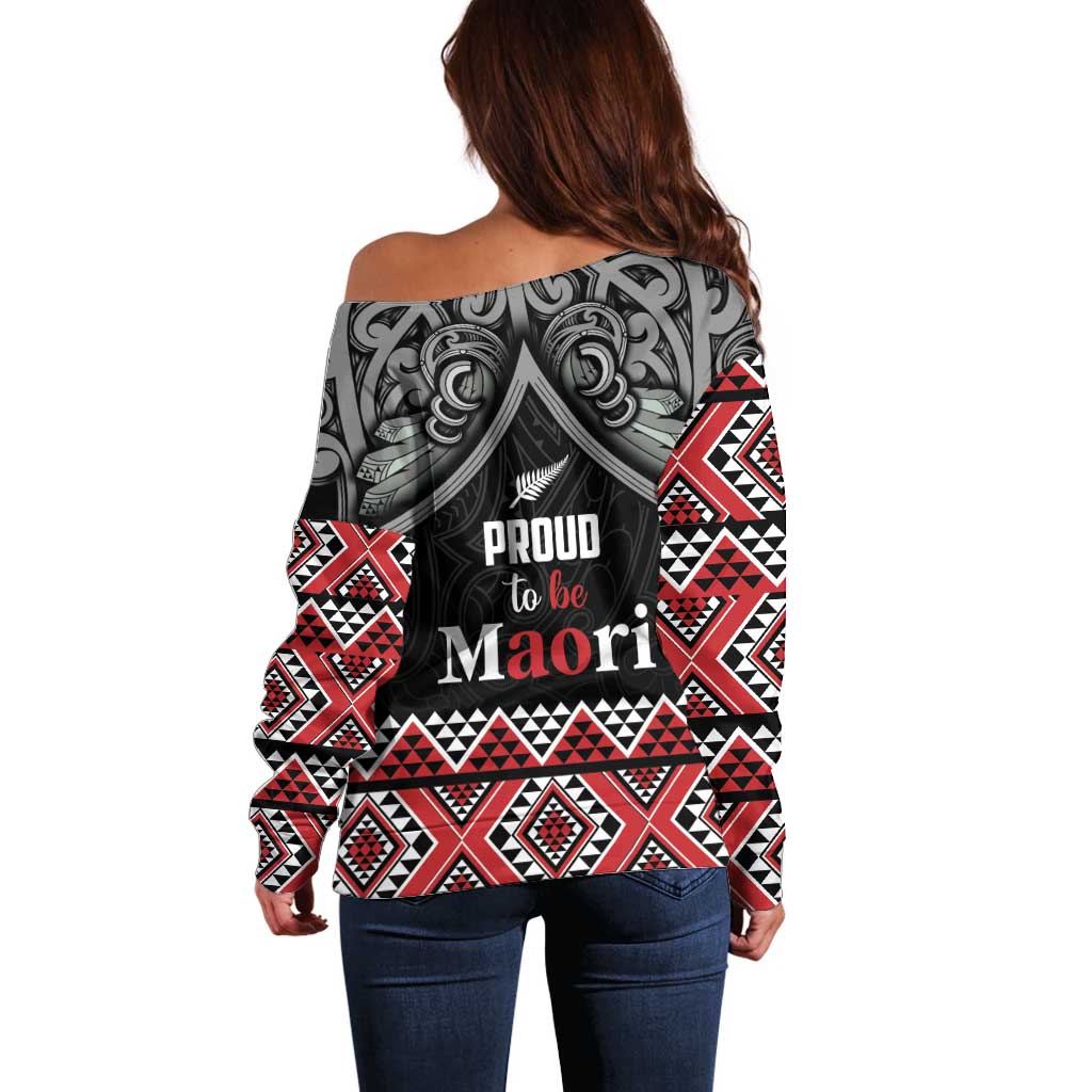 Aotearoa Toitu Te Tiriti Waitangi Off Shoulder Sweater Proud To Be Maori
