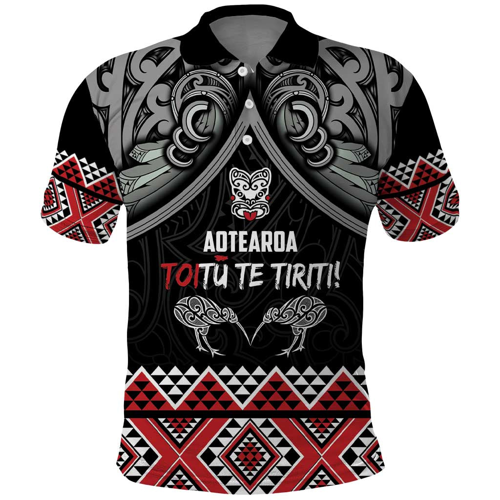 Aotearoa Toitu Te Tiriti Waitangi Polo Shirt Proud To Be Maori LT01 Black - Polynesian Pride