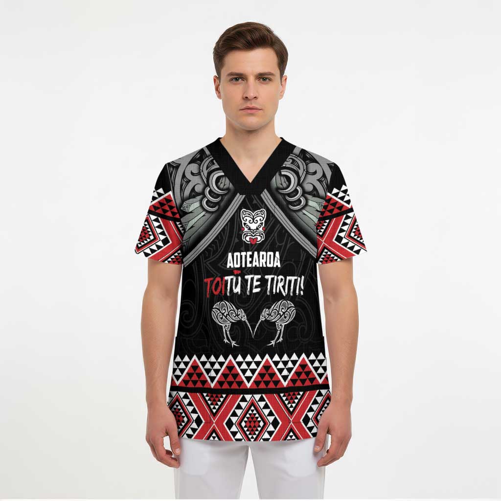 Aotearoa Toitu Te Tiriti Waitangi Scrub Top Proud To Be Maori - Polynesian Pride