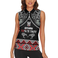 Aotearoa Toitu Te Tiriti Waitangi Women Sleeveless Polo Shirt Proud To Be Maori