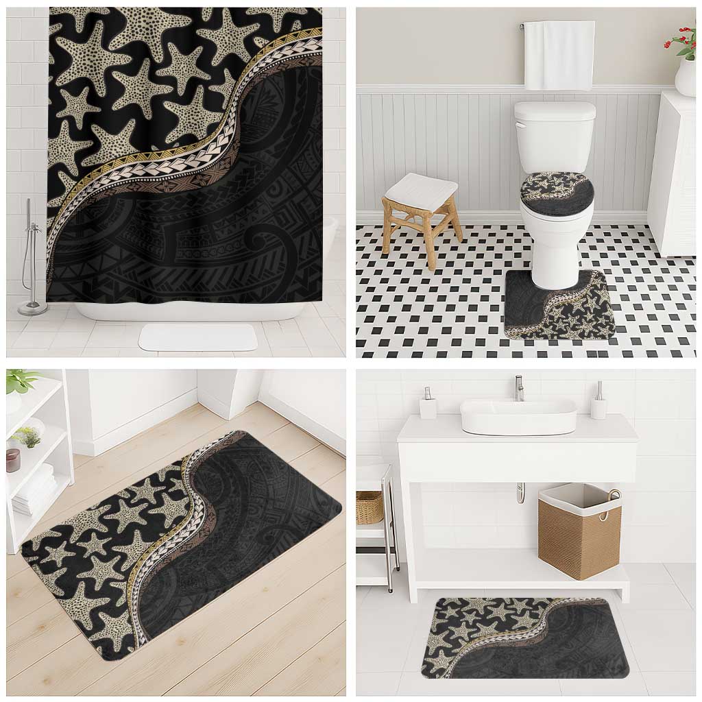 Beige Polynesian Starfish Unique Pattern Bathroom Set