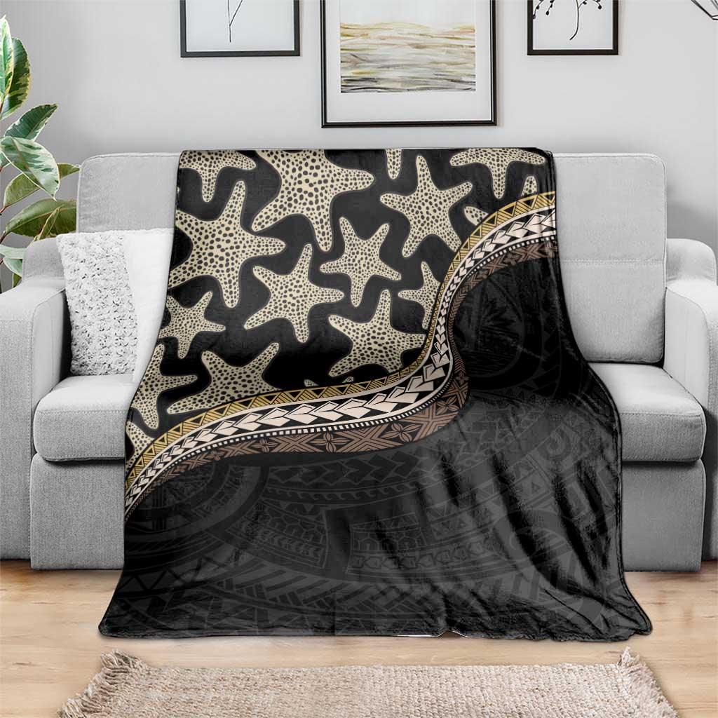 Beige Polynesian Starfish Unique Pattern Blanket