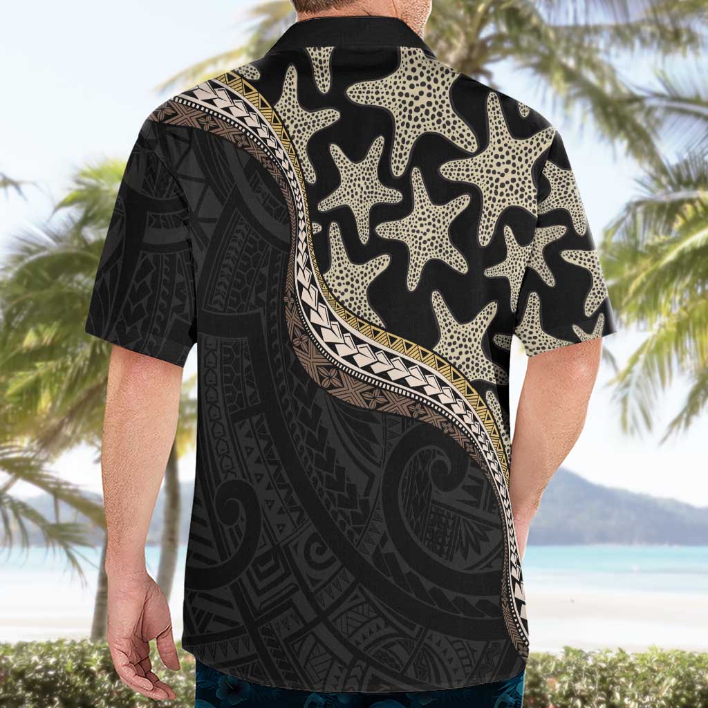 Beige Polynesian Starfish Unique Pattern Hawaiian Shirt
