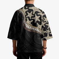Beige Polynesian Starfish Unique Pattern Kimono