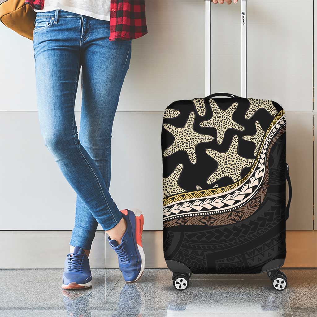 Beige Polynesian Starfish Unique Pattern Luggage Cover