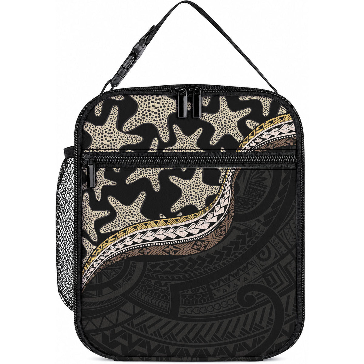 Beige Polynesian Starfish Unique Pattern Lunch Bag LT01 10.2 × 8.3 × 4.3 inch Beige - Polynesian Pride