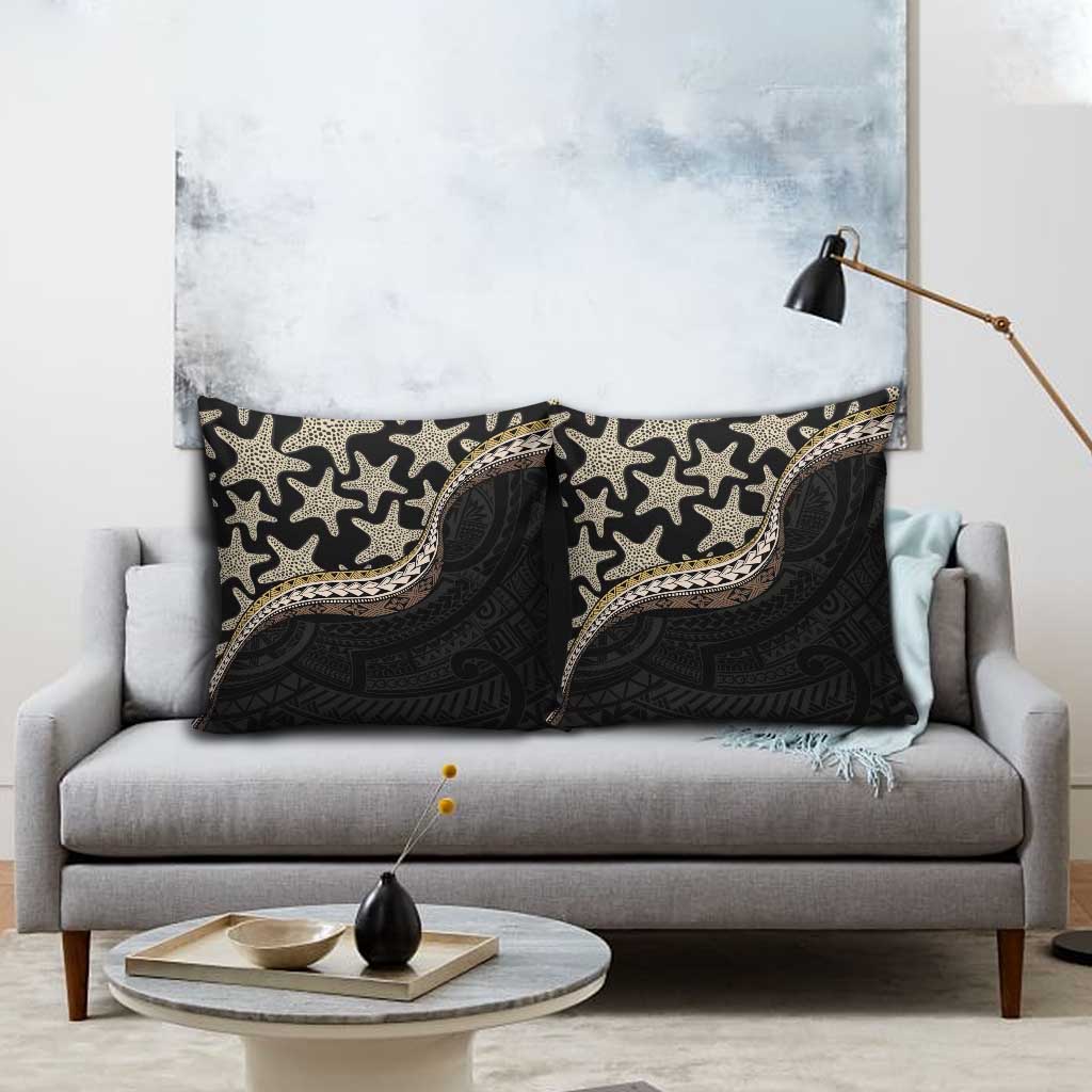 Beige Polynesian Starfish Unique Pattern Pillow Cover
