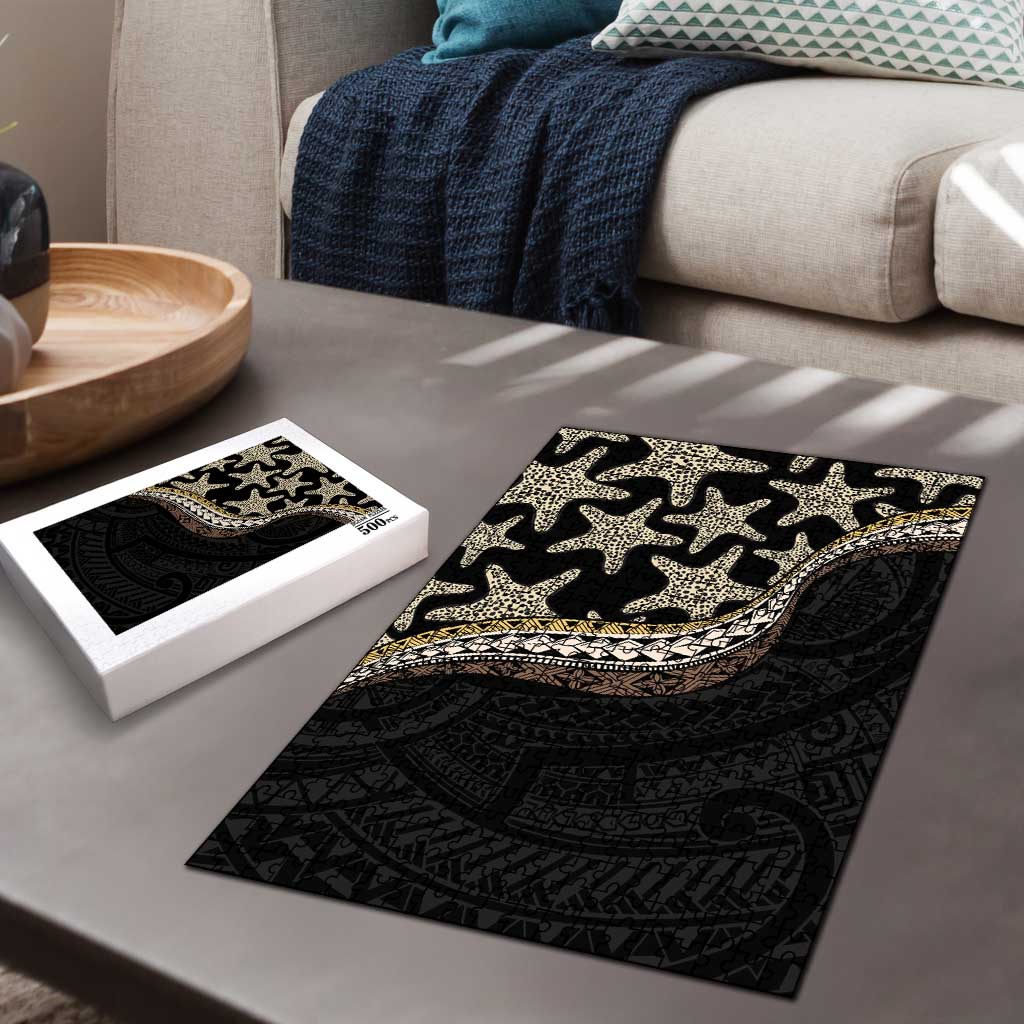 Beige Polynesian Starfish Unique Pattern Puzzle