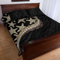Beige Polynesian Starfish Unique Pattern Quilt Bed Set