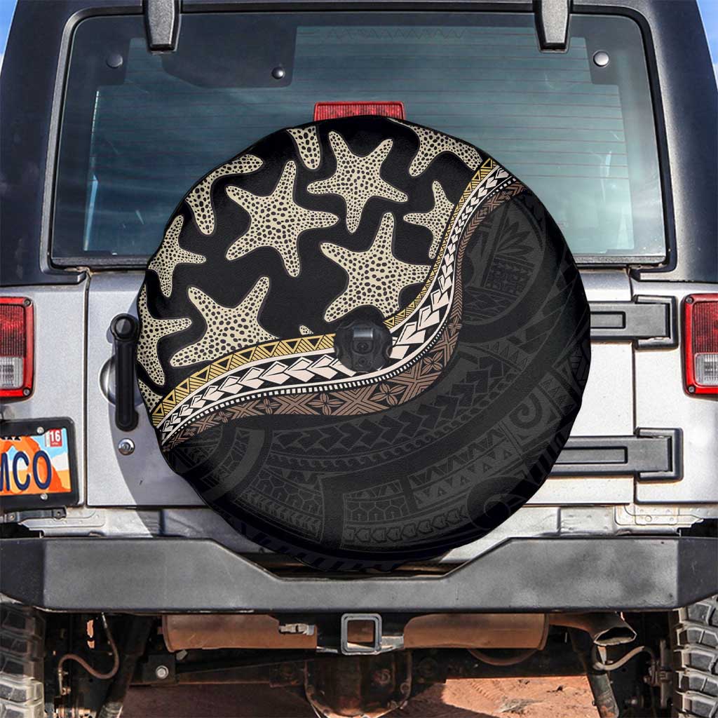 Beige Polynesian Starfish Unique Pattern Spare Tire Cover