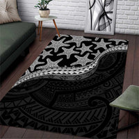 Monotone Polynesian Starfish Unique Pattern Area Rug